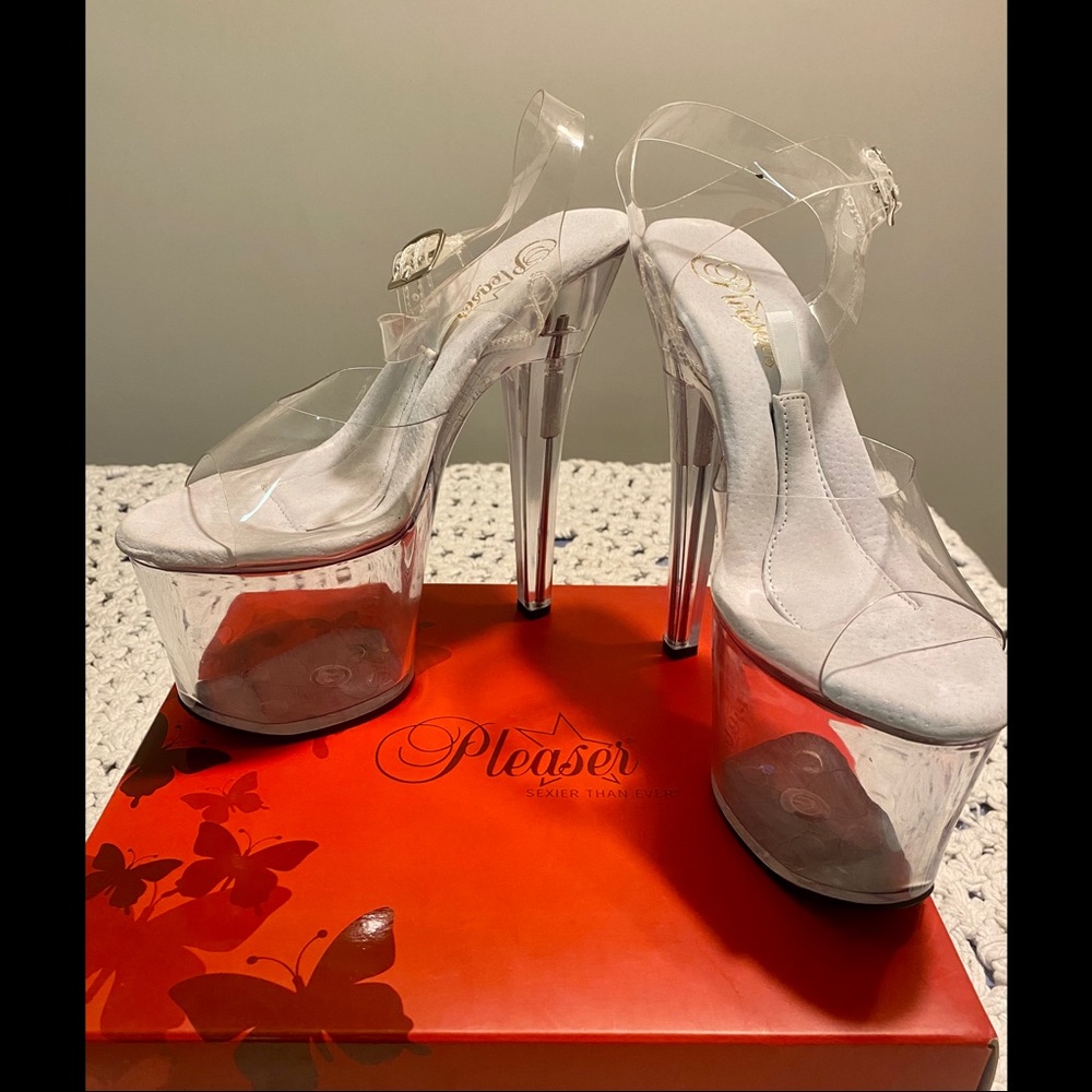 Clear 7in. Pleaser Heels